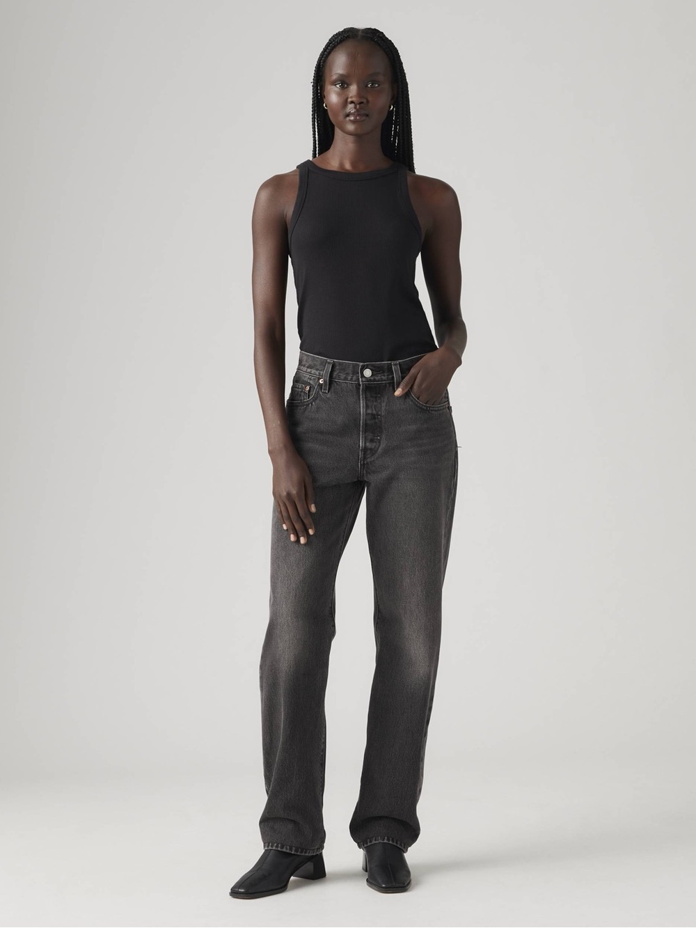 Levi's 501 Straight-Leg Jeans in Faded Black